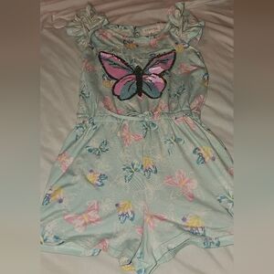 Butterfly Floral Print Romper